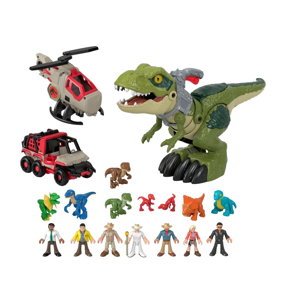 🔥NEW🔥 Imaginext Jurassic Park Dinosaur Recon 19-Piece Figure Playset for  Kids