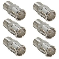 6 Pack F type Quick Push-On Plug RF Coax Cable Adapter Connector Male to Female