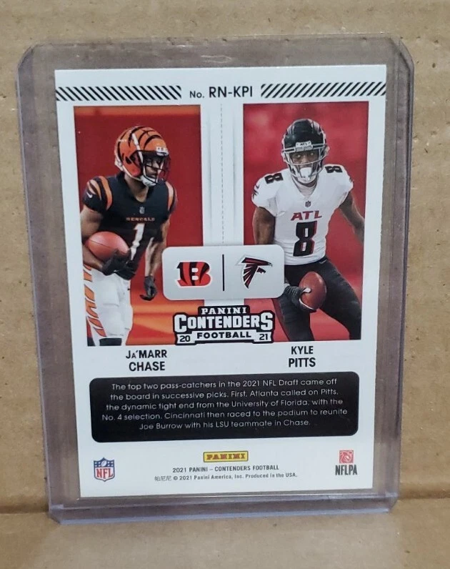 2021 Contenders Kyle Pitts JA'Marr Chase Round Numbers Rookie RC #RN-KPI - Image 2 of 2