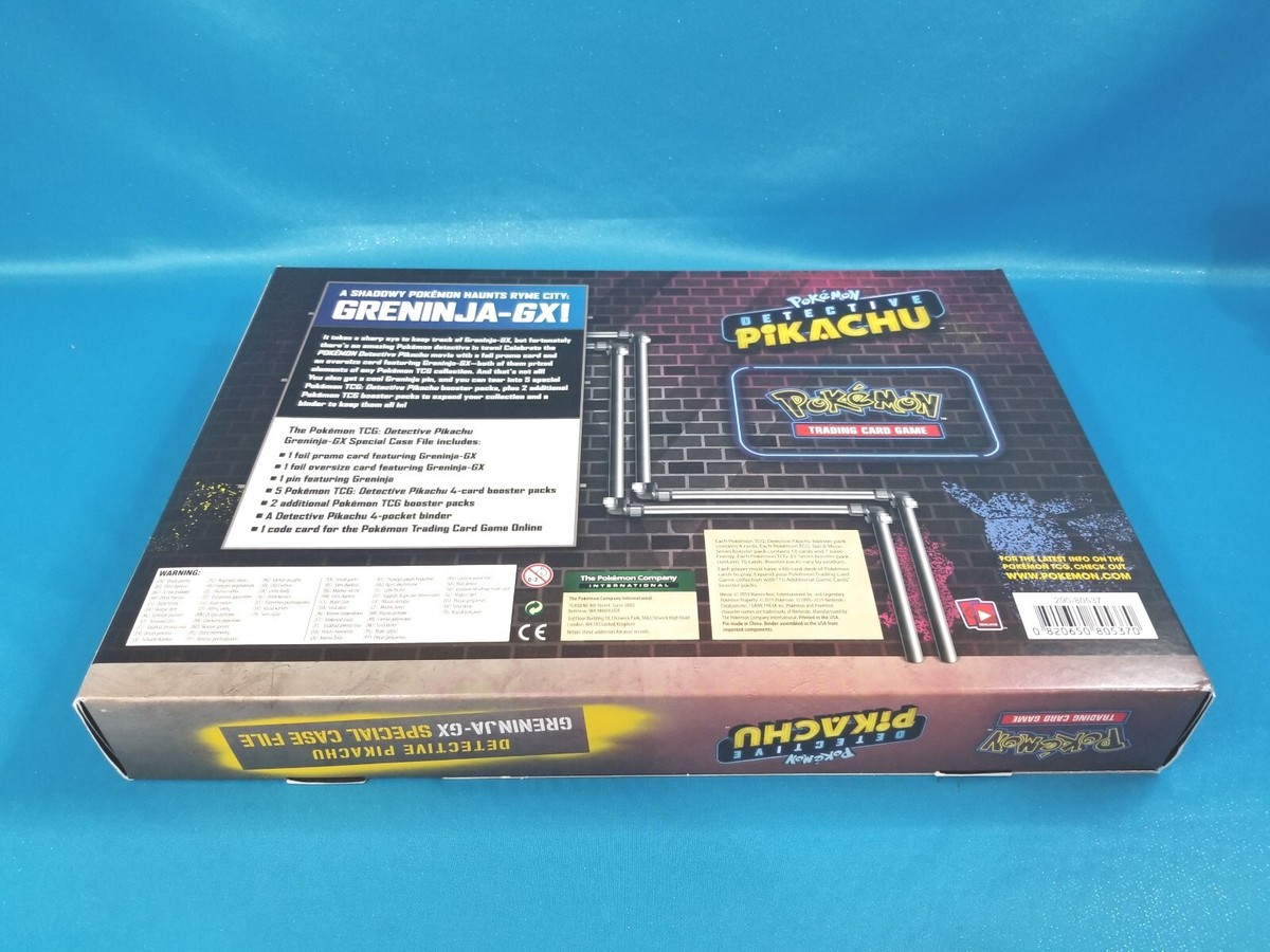 Pokemon Detective Pikachu Pokmon TCG Detective Pikachu Greninja-GX Case  File Sealed Box - 7 Booster Packs Pokemon Booster Box