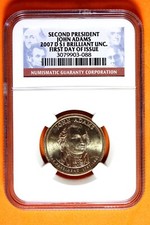2007 D NGC BU John Adams Presidential Dollar #B42540
