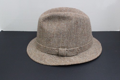 Men's Vintage Brown Tweed Hat -- Size 7 - 7 1/8 - 第 2/7 張圖片