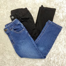 2 Garanimals Blue  Black Denim Jeans Pull On Pockets Stretchy Kids Size 5