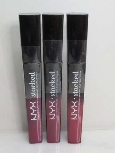 NYX PROFESSIONAL MAKEUP STACKED LUSH LASHES MASCARA LL03 0.27 OZ LOT OF 3