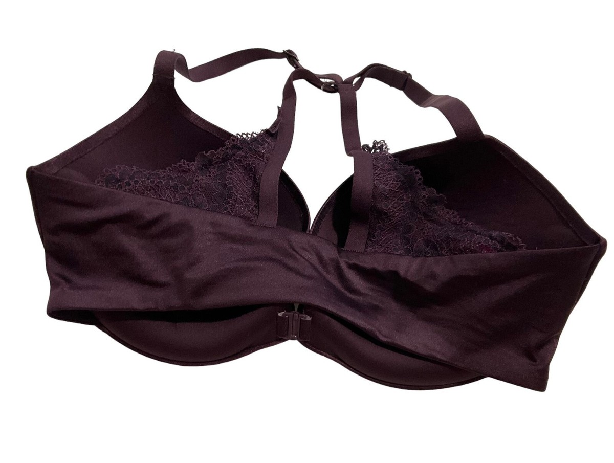 La Senza Women Size 32DD Body Kiss Maroon Push Up Bra Front
