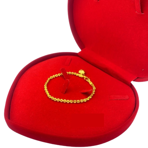 Bracelet Chain Jewelry Women 23k 24k Thai Baht Gold Plated Yellow Heart Pendant - Picture 5 of 7