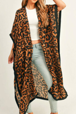 Leopard Print Long Kimono (2 Colors Available)