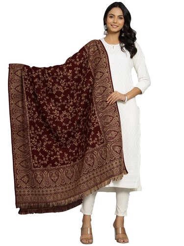 Chal clásico cachemira Jamawar India marrón beige Jamavar envoltura estilo pashmina - Imagen 8 de 10
