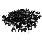 Round Black Cable Clips Tacks With Masonry Nail Flex Clips