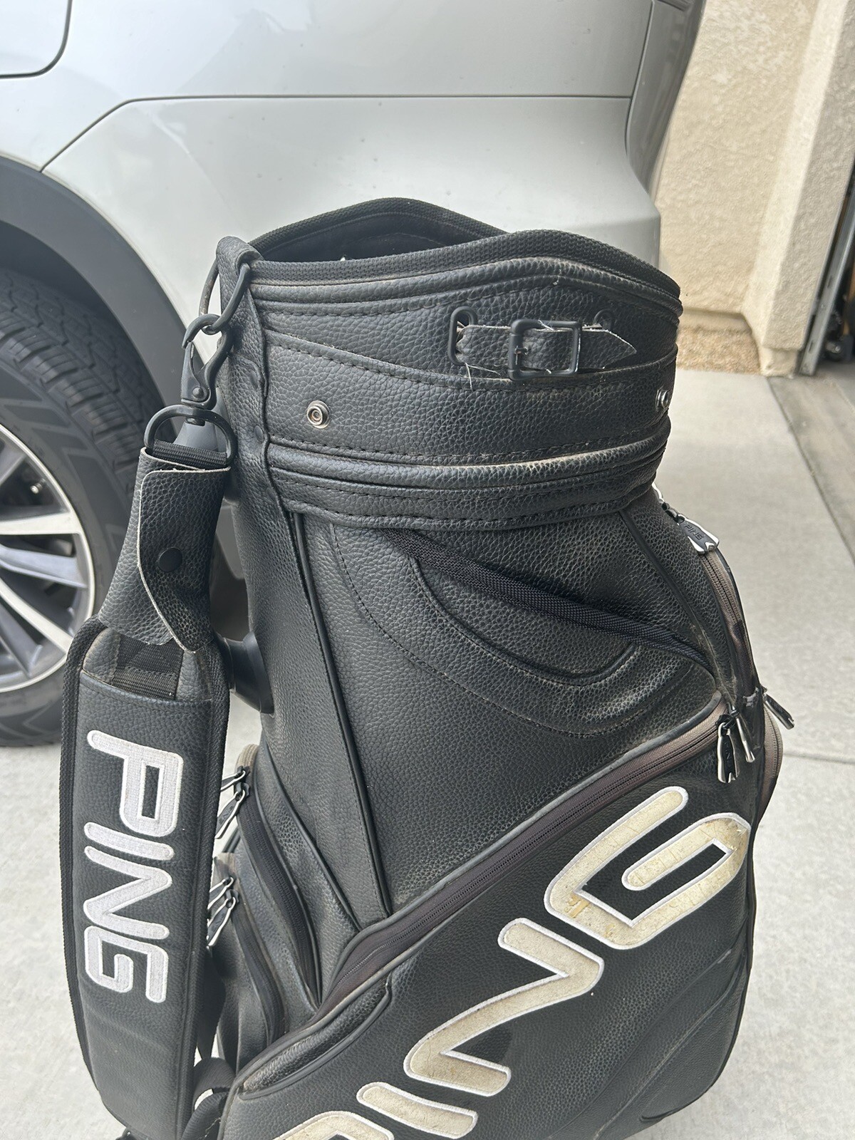 Ping Tour Staff Bag Black 6Way Top Cart w/ Rain Cover Strap Used eBay