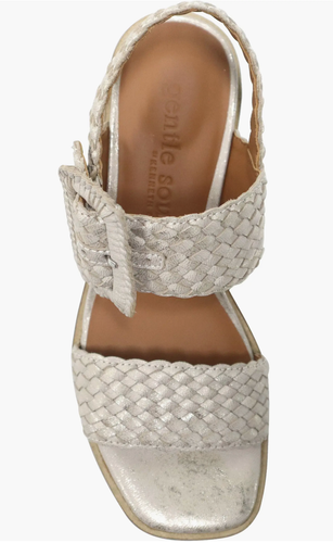 Gentle Souls by Kenneth Cole Women's Madylyn Heeled Sandal Ice Metallic Size 9 M - Picture 4 of 7