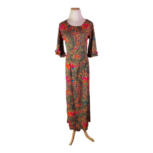 Vintage Frances Langford's Outrigger Gift Shop Floral Print Vacation Dress