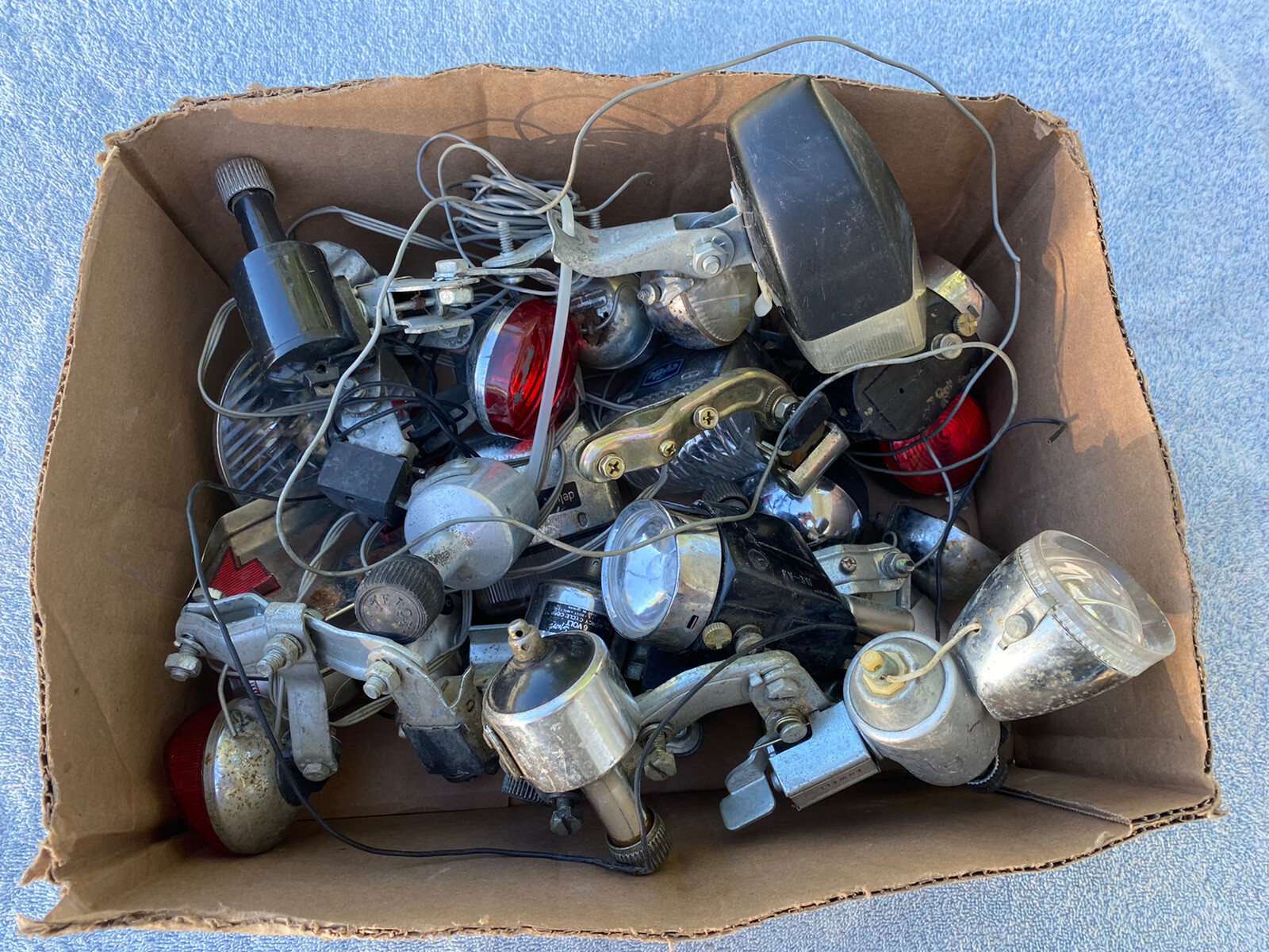 Vintage Bicycle Part Huge Lot Soubitez Generators Lights Enwell Panasonic Rampar
