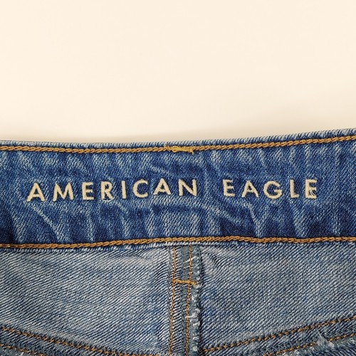 AMERICAN EAGLE WOMEN'S SIZE 00 REGULAR TOMGIRL BLUE JEANS DISTRESSED MID-RISE - Picture 11 of 24