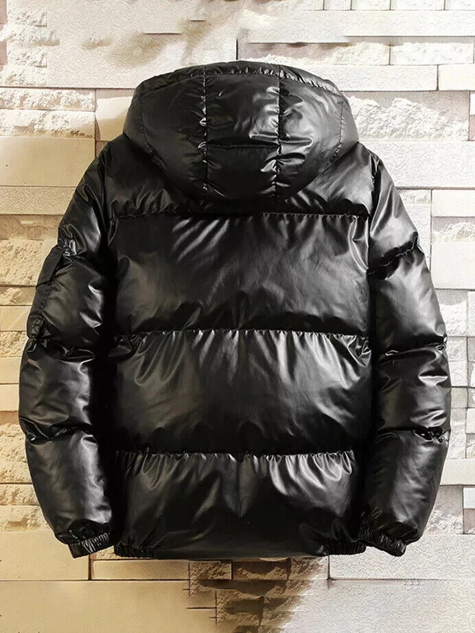 Piumino nero top lucido uomo