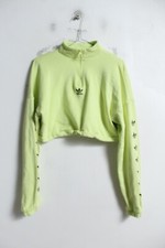 Adidas Womens Crop Zip Neck Sweater - Green - Size 6 g19
