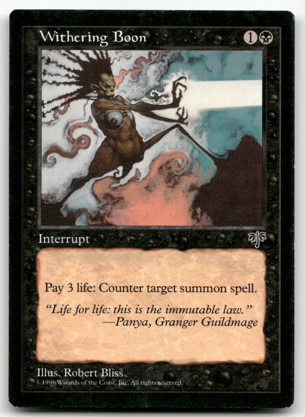 Withering Boon Uncommon Mirage Magic: The Gathering Lightly Played