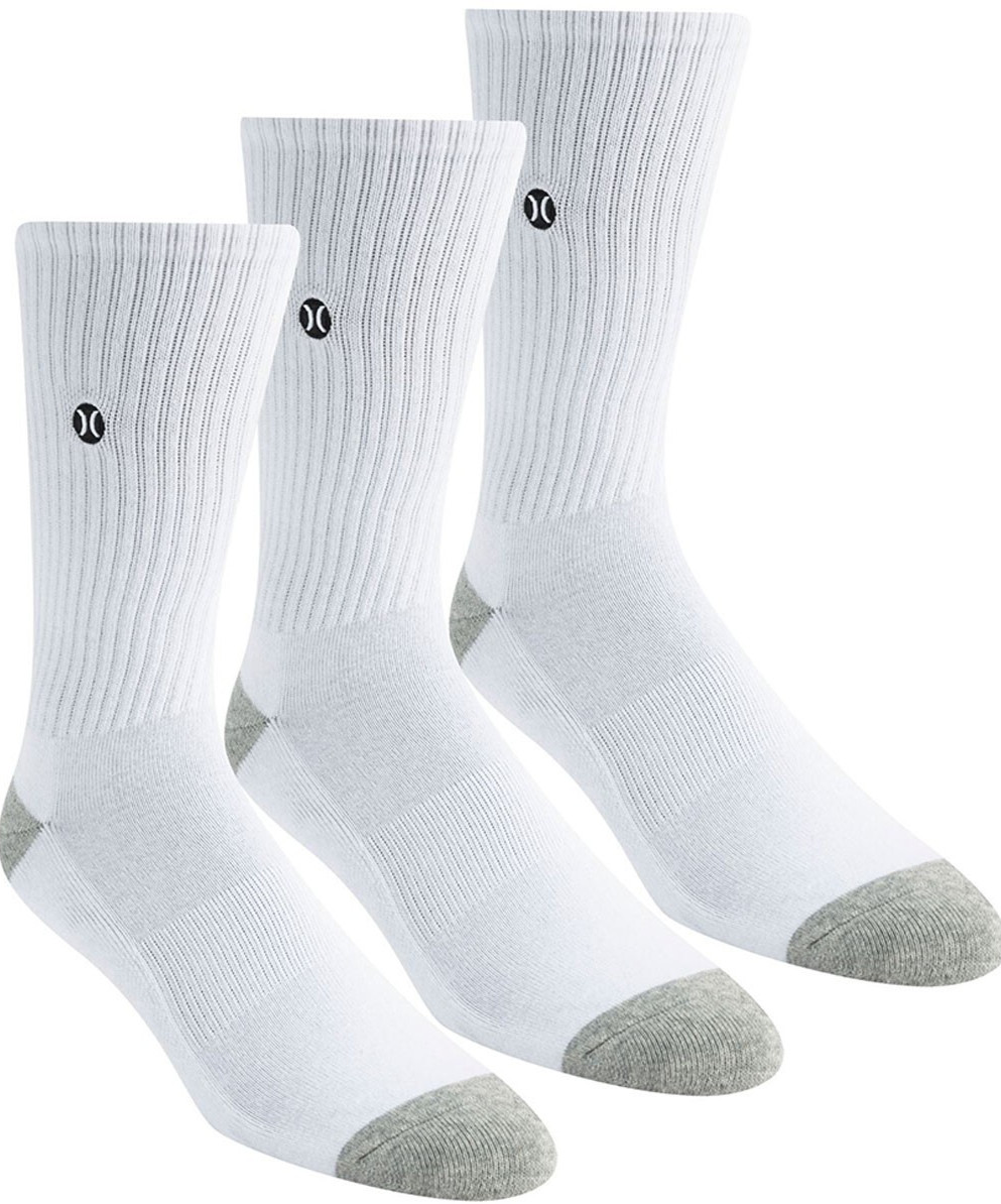 Hurley Белая хлопковая смесь 3Pk Конструкция Носки-лодочки Размер Мужские 6-10 3990₽