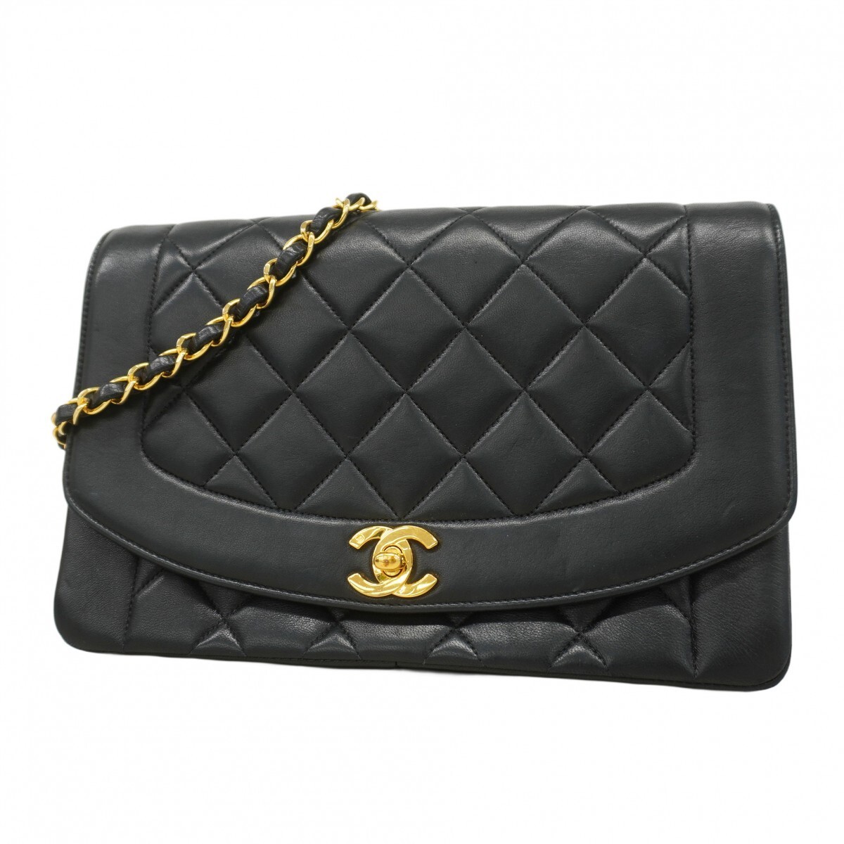 Chanel Diana Lambskin Matelasse Shoulder Bag with Chain 249179