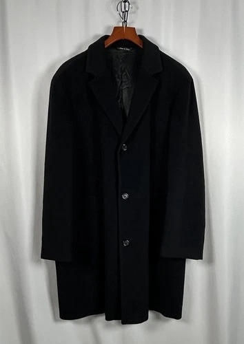 METROPOLITAN VIEW Bloomingdale's Overcoat 44L Long Wool / Angora Coat ITALY Made - product listing photo