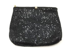 Whiting Davis Black Metallic Mesh Purse Handbag, Missing Strap