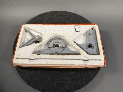 Mitutoyo 180 - 905 12'' Combination Machinist Square Protractor Rule Center Head