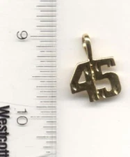 14KT GOLD PLATED NUMBER "45" DIAMOND CUT CHARM