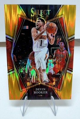 2021-22 Select Devin Booker Premier Level Gold Flash Prizm #05/10 Suns