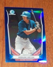 2014 Bowman Chrome New York Yankees Gosuke Katoh Blue Prizm Mini Card