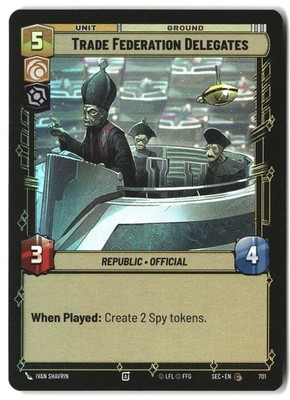 Star Wars Unlimited Trade Federation Delegates (Foil) SEC Foil NM