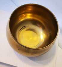 Vintage Korean Brass Singing Bowl Healing Meditation 5" &times; 3.5"