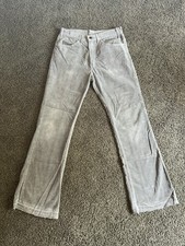 Vintage 1970s Gray Levi  s Corduroy Talon Zip Flare Dress Pants 30x31 White Tab