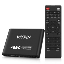 4K30 Media Player with 2 in 1 Out HDMI Switch Function, 2 Port HDMI Switcher ...