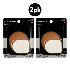 CoverGirl Clean Powder Foundation 525 Buff Beige 0.44oz 2 Pack