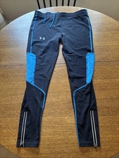 Pantalones de compresión Under Armour vintage para hombre negros azules XL Heat Gear Y2k