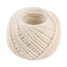 Jute Burlap Ribbon Twine Rope Cord String Pack Roll White 2mm Dia 50m Length