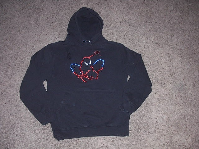 Universal Studios SPIDERMAN black embroidered Hoo… - image 1