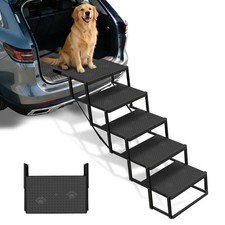 Dog Steps for Car, Truck, SUV, Dog Stairs for Car with Upgraded Non-Slip Surf...