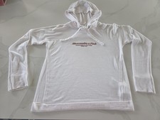Abercrombie  Fitch Soft A F Cozy Hoodie Womens XS White Pullover Long Sleeve