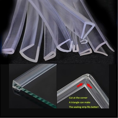 L U-Shaped Door Sealing Tape Edge Guard Strip Glass Protector Trim Rubber Clear
