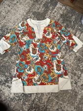 Jude Connally Paisley Print 3/4 Sleeve V Neck Dress Women's Large Smooth Stretch