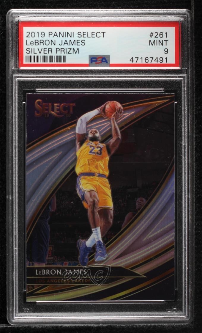 2019-20 Panini Select Courtside Silver Prizm LeBron James #261 PSA 9 MINT 01su