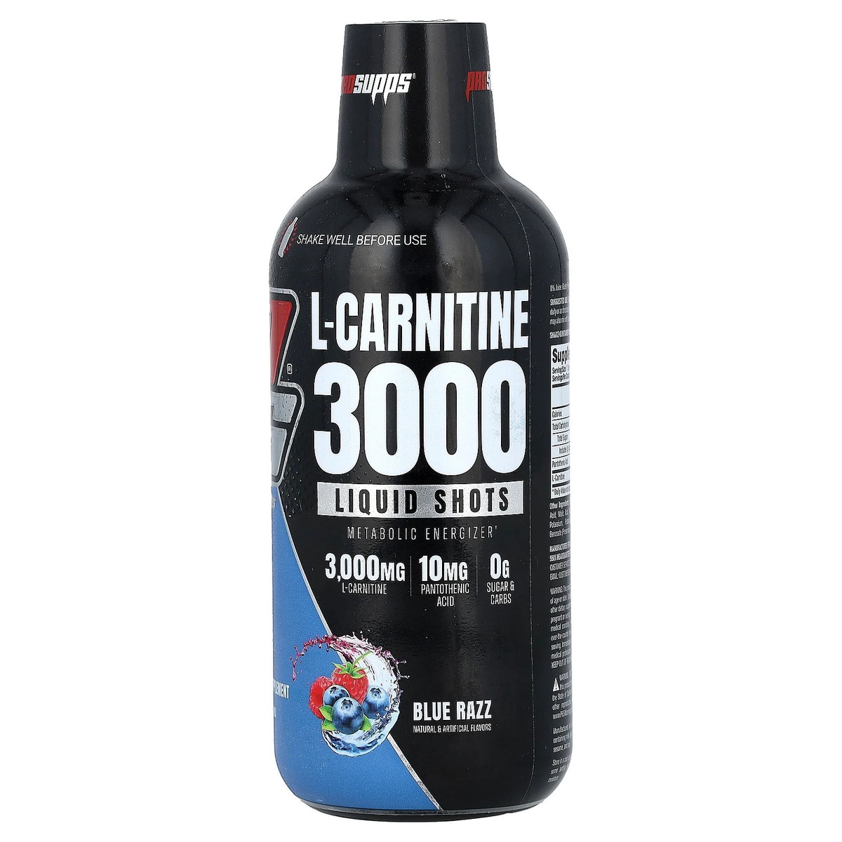 pantothenic acid and l carnitine L-Carnitine 3000 Liquid Shots, Blue Razz, 16 fl oz (473 ml)