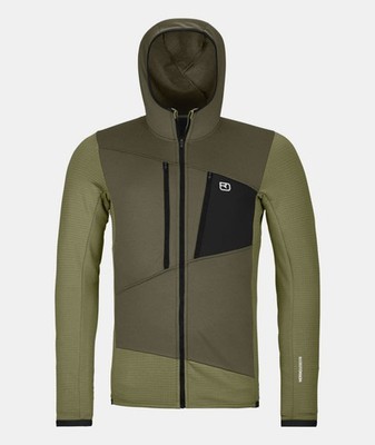 Ortovox FLEECE GRID HOODY Fleecejacke Herren grün