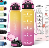 Motswedi Trinkflasche 1L, KohlensäUre Geeignet, Trinkflasche Mit Strohhalm,