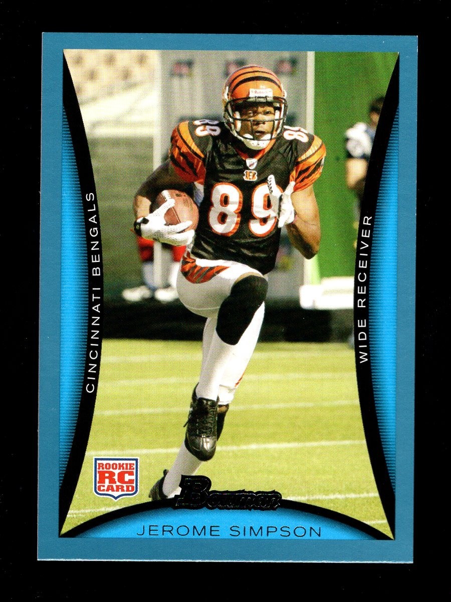 2008 BOWMAN BLUE #209 JEROME SIMPSON RC 157/500 BENGALS