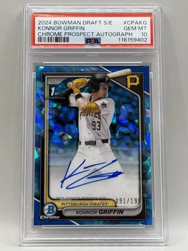 2024 Bowman Chrome Sapphire Konnor Griffin Refractor Auto #/199 PSA 10 Gem Mint
