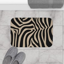 Abstract Zebra Print Bath Mat 1 Modern Neutral Bathroom Rug Abstract Zebra Print Bath Mat 1 Modern Neutral Bathroom Rug
