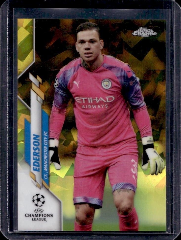 2019 Topps Chrome Sapphire UEFA Ederson Refractor Yellow #/99 Man City