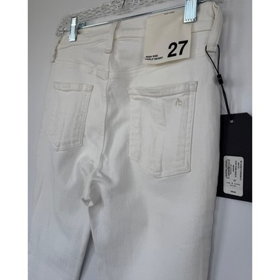 Rag & Bone High Rise Ankle Skinny Jeans White 27 Boho Chic Beachy Summer NEW